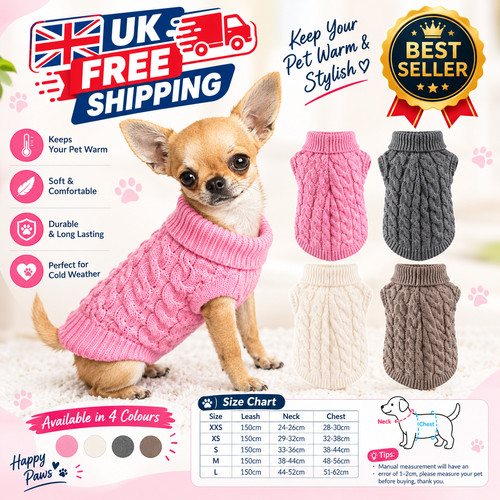 Dog winter knitted sweater - dog,