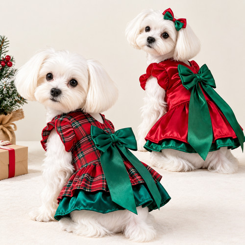 Christmas dog dress - dog, pet